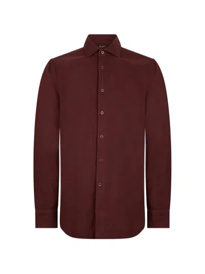 Moorer Corduroy Long-sleeve Shirt In Brown