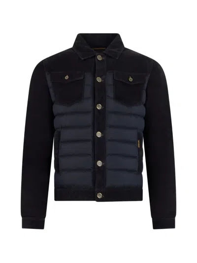 Moorer Corduroy Padded Jacket In Black