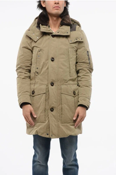 MOORER COTTON BLEND TED PARKA JACKET WITH DOWN PADDING