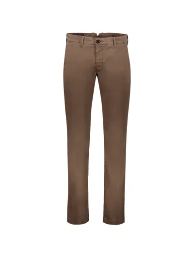 Moorer Cotton Chino Trousers In Brown
