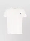 Moorer Cotton Crew Neck T-shirt With Chest Pocket In White