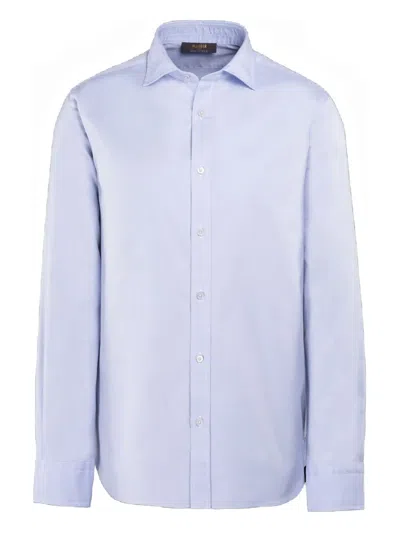 Moorer Cotton Shirt In Blue