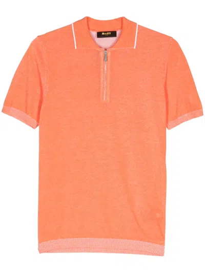 Moorer Coty-vcr Cotton Polo Jumper In Orange