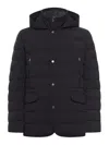 Moorer Long-sleeved Hooded Cotton Jacket In Blue