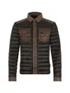 Moorer Crespi Leather Inserts Down Jacket In Brown