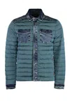 Moorer Crespi Denim Patchwork Down Jacket In Blue