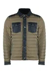 Moorer Crespi Denim Inserts Down Jacket In Brown