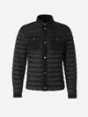 Moorer Mougi Quilted Down Jacket In Combined With Pieces In Beautiful Japanese Denim Canvas Produced With Old Looms