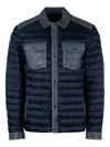 Moorer Denim Inserts Down Jacket In Blau