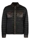 Moorer Crespi Leather Inserts Down Jacket In Black