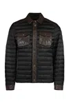 Moorer Crespi Leather Inserts Down Jacket In Brown