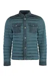 Moorer Crespi Nylon And Leather Padded Jacket In Green