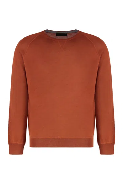 Moorer Orvieto Crew-neck Long-sleeve Sweater In Red