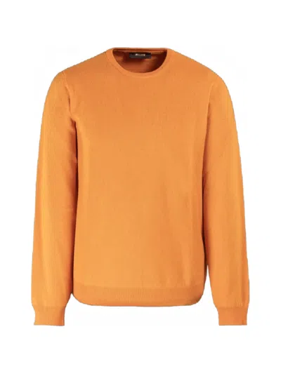 Moorer Crew-neck Sweater In Orange