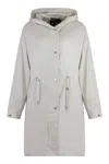 Moorer Cristina Hooded Drawstring-waistband Jacket In Neutral