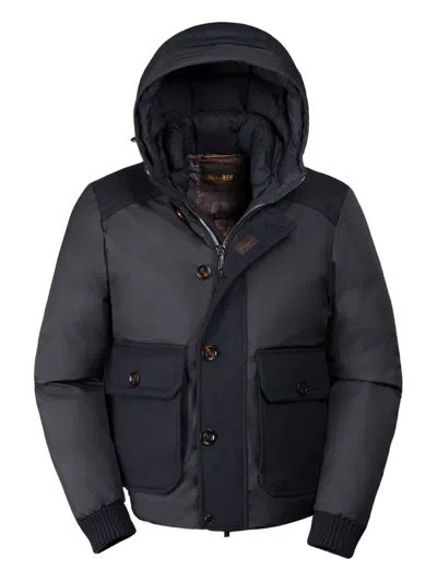Moorer Dalio Hooded Pocket Jacket In Blue