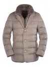 Moorer Dalton Buttoned-up Padded Jacket In Brown