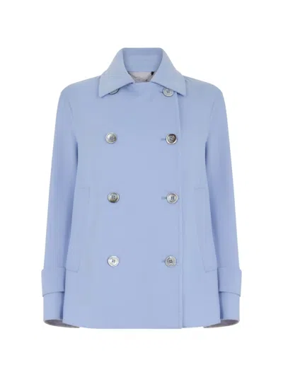Moorer Dama-p Double-breasted Peacoat In Blue
