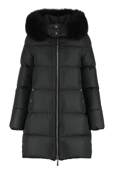 Moorer Danai Hooded Down Jacket In Black