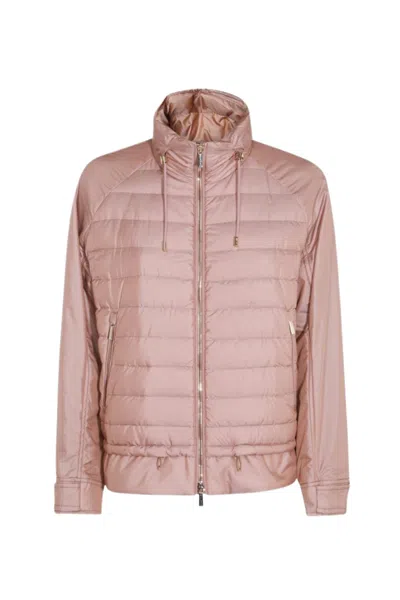Moorer Danielle-thc Stand-collar Short Down Jacket Deserto In Pink