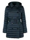 Moorer Danuja Hooded Nylon Down Jacket In Blue