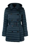 Moorer Danuja Hooded Nylon Down Jacket In Turquoise