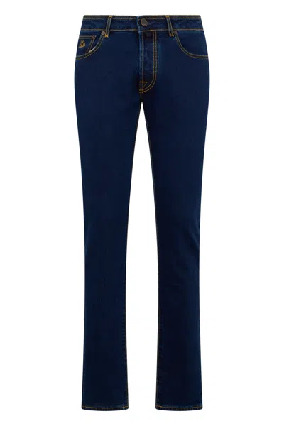 Moorer Dark Blue Classic Jeans With Straight Leg
