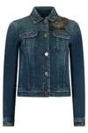 Moorer Beaded Flap-pocket Denim Jacket In Blue