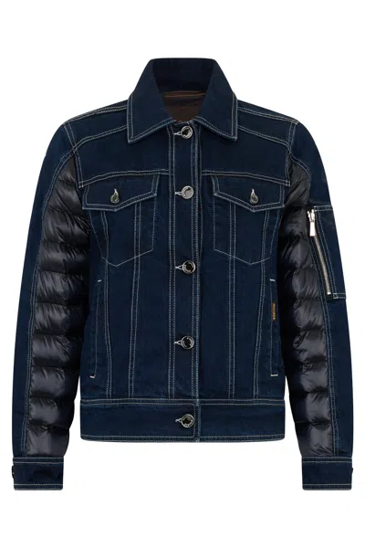 Moorer Dark Blue Denim Jacket Casual Elegant