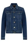 Moorer Dark Blue Denim Jacket Versatile. In Multi