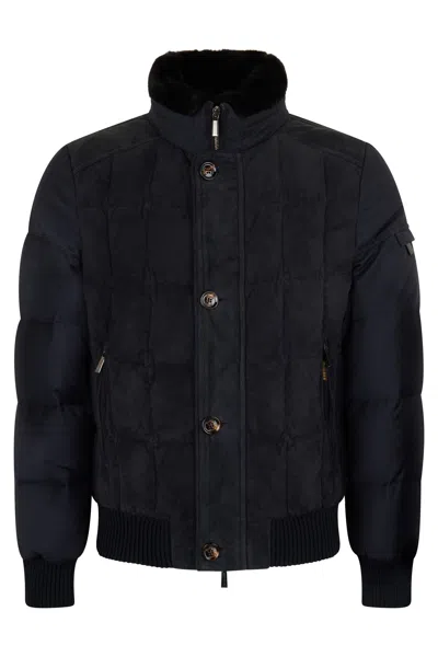 Moorer Dark Blue Jacket With Button Closure