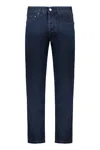 Moorer Dark Blue Jeans, Classic And Straight Fit In Animal Print