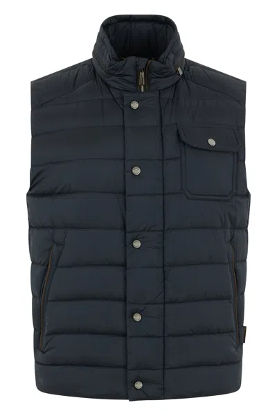 Moorer Dark Blue Padded Gilet, Warm And Practical