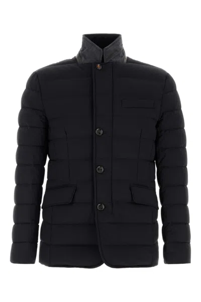 MOORER DARK BLUE QUILTED JACKET