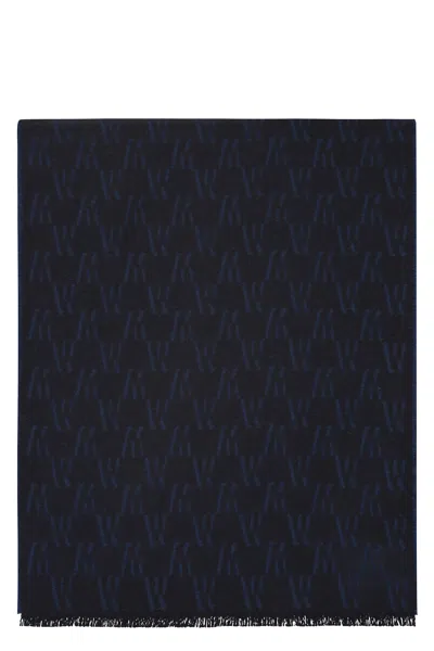 Moorer Dark Blue Scarf With An Elegant Refined Pattern