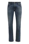 Moorer Dark Blue Straight Jeans Distressed Comfortable In Blue