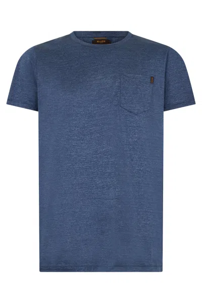 Moorer Dark Blue T-shirt Made Of Soft Cotton.