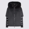 Moorer Hooded Jackets With Fur Trim And Quilted Sleeves