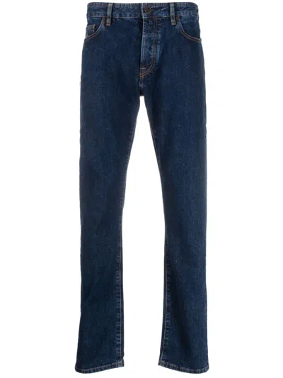 Moorer Bogart-drl Straight-leg Trousers In Blue