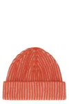 Moorer Davis Knitted Beanie In Orange