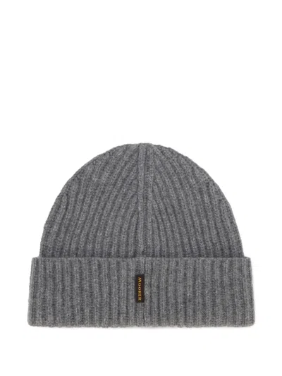 Moorer Davis Ribbed-knit Beanie Hat In Gray