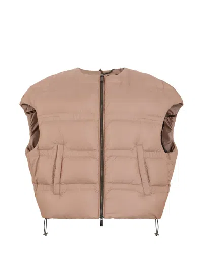 Moorer Dayana-p Quilted Padded Gilet In Neutral