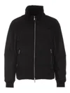 Moorer Quilted High Collar Down Jacket With Zip Pockets In Black