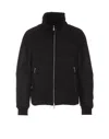 Moorer Quilted High Collar Down Jacket With Zip Pockets In Black