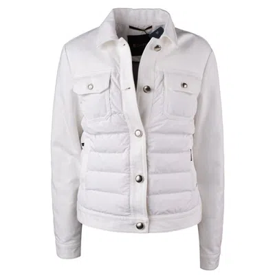 Moorer Denim And Down Jacket In White