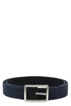 Moorer Rectangular-buckle Belt In Blue