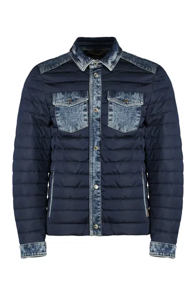 MOORER DENIM INSERTS DOWN JACKET