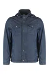 Moorer Hooded Denim Jacket In Blue