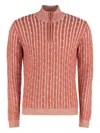 Moorer Denis-wcs Half-zip Sweater In Multi