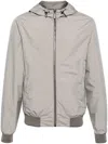 Moorer Lightweight Zipped Leather Jacket In Neutrals